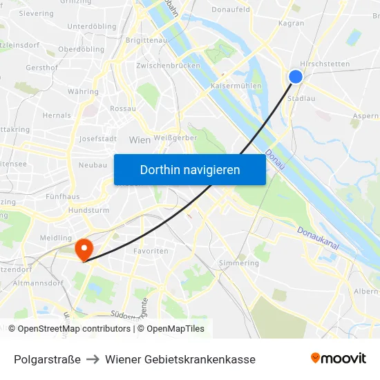 Polgarstraße to Wiener Gebietskrankenkasse map