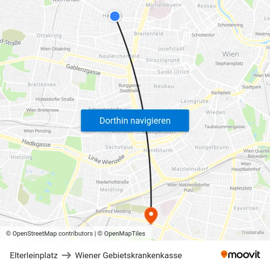 Elterleinplatz to Wiener Gebietskrankenkasse map