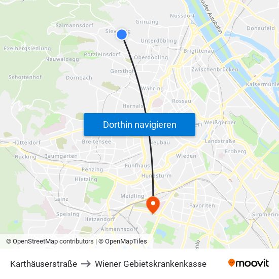 Karthäuserstraße to Wiener Gebietskrankenkasse map