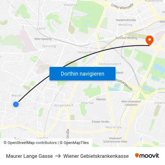 Maurer Lange Gasse to Wiener Gebietskrankenkasse map