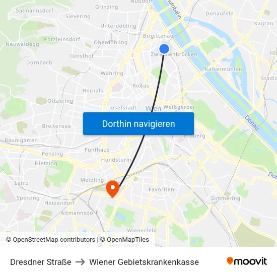 Dresdner Straße to Wiener Gebietskrankenkasse map