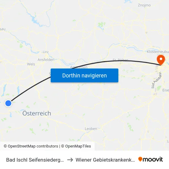 Bad Ischl Seifensiedergasse to Wiener Gebietskrankenkasse map