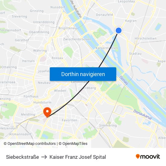 Siebeckstraße to Kaiser Franz Josef Spital map