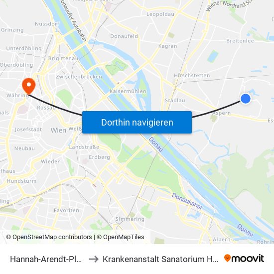 Hannah-Arendt-Platz to Krankenanstalt Sanatorium Hera map