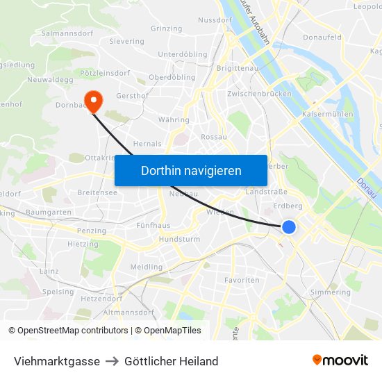 Viehmarktgasse to Göttlicher Heiland map