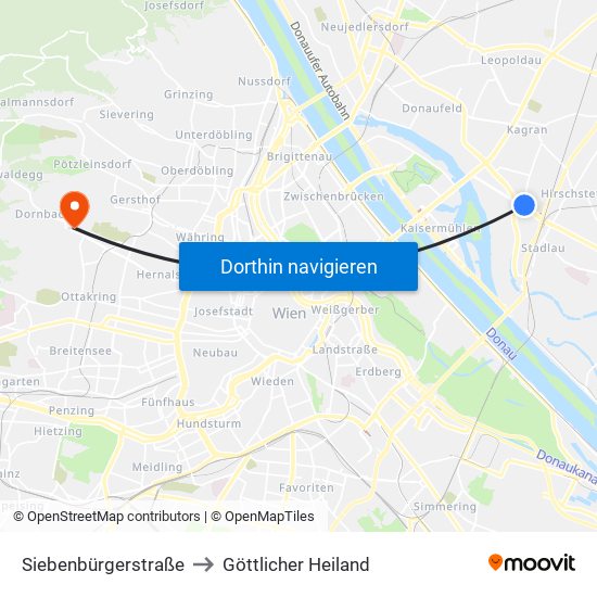Siebenbürgerstraße to Göttlicher Heiland map