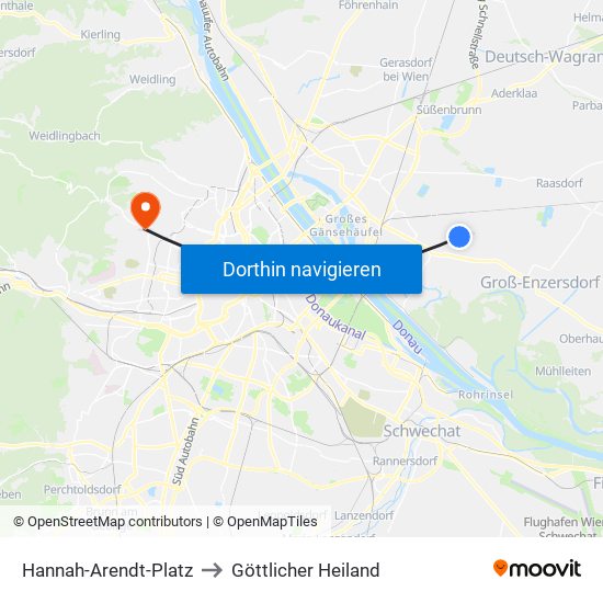 Hannah-Arendt-Platz to Göttlicher Heiland map