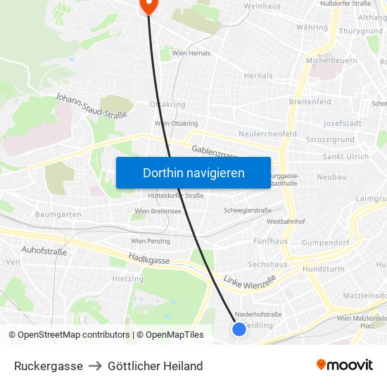 Ruckergasse to Göttlicher Heiland map