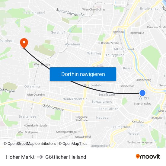 Hoher Markt to Göttlicher Heiland map