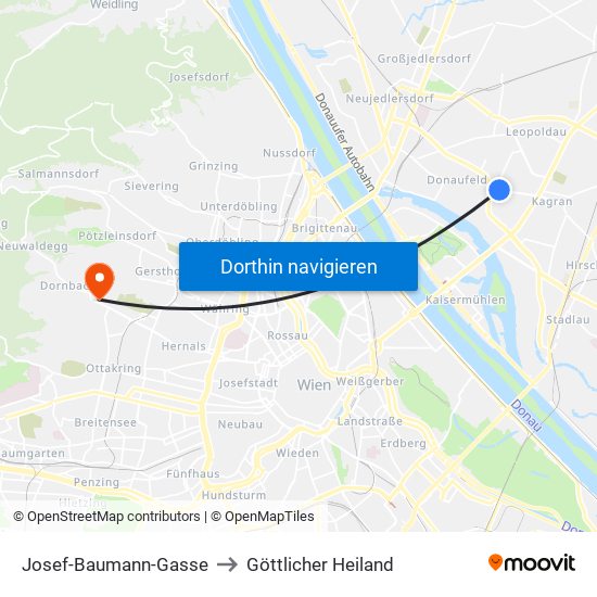 Josef-Baumann-Gasse to Göttlicher Heiland map