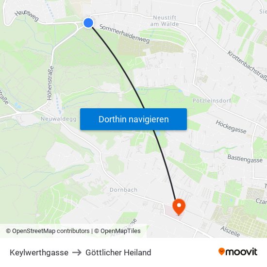 Keylwerthgasse to Göttlicher Heiland map