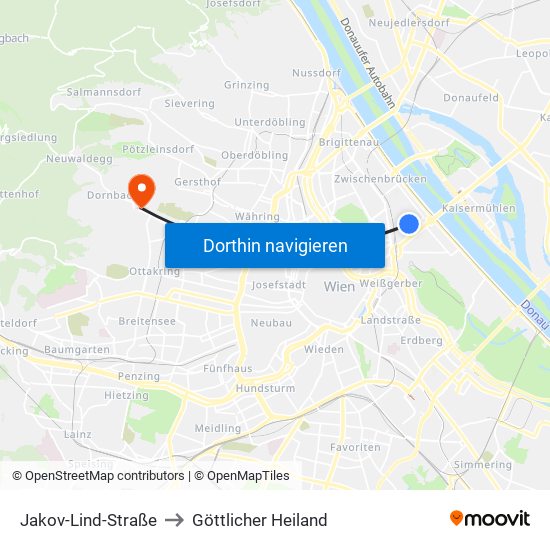 Jakov-Lind-Straße to Göttlicher Heiland map