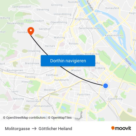 Molitorgasse to Göttlicher Heiland map