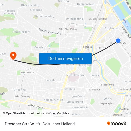 Dresdner Straße to Göttlicher Heiland map