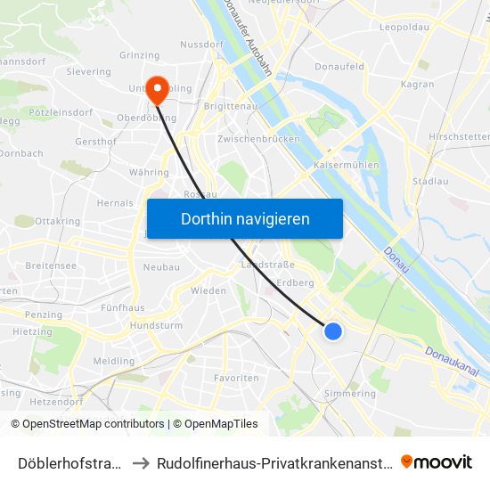 Döblerhofstraße to Rudolfinerhaus-Privatkrankenanstalt map