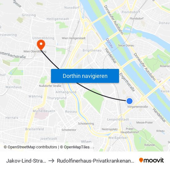 Jakov-Lind-Straße to Rudolfinerhaus-Privatkrankenanstalt map