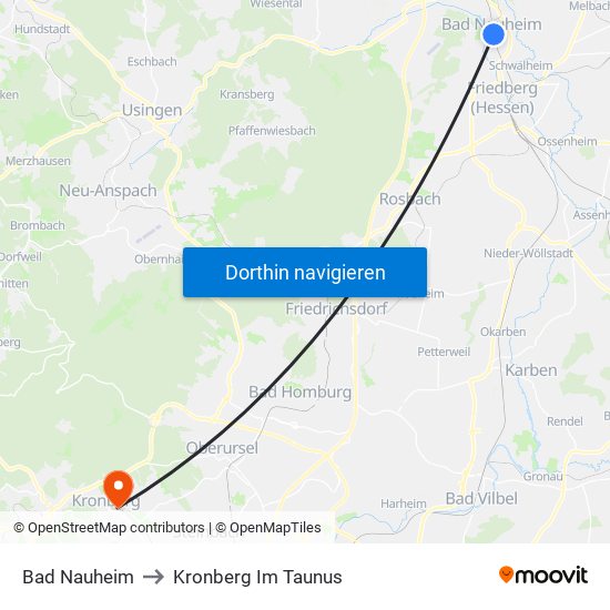 Bad Nauheim to Kronberg Im Taunus map