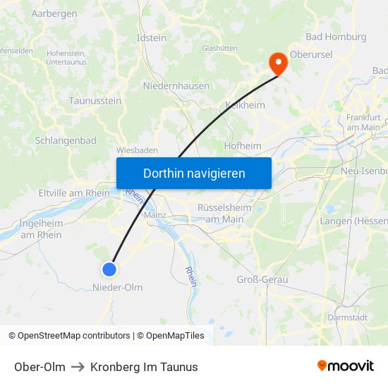 Ober-Olm to Kronberg Im Taunus map
