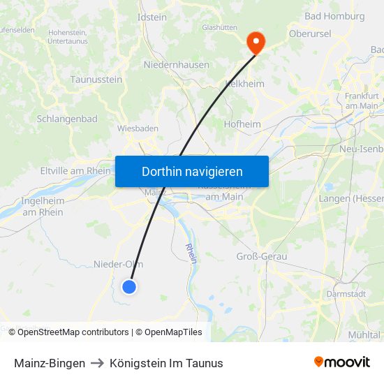 Mainz-Bingen to Königstein Im Taunus map