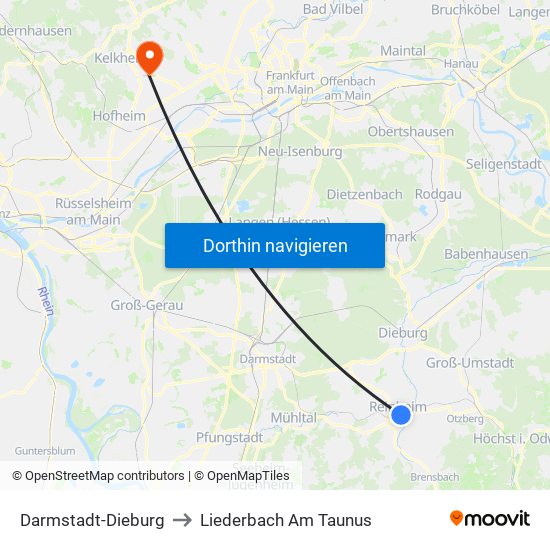 Darmstadt-Dieburg to Liederbach Am Taunus map