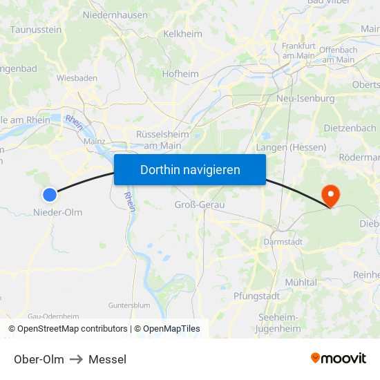 Ober-Olm to Messel map