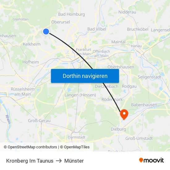 Kronberg Im Taunus to Münster map