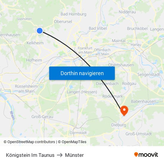 Königstein Im Taunus to Münster map