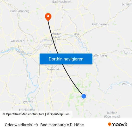 Odenwaldkreis to Bad Homburg V.D. Höhe map
