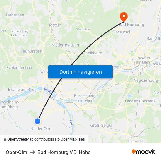 Ober-Olm to Bad Homburg V.D. Höhe map