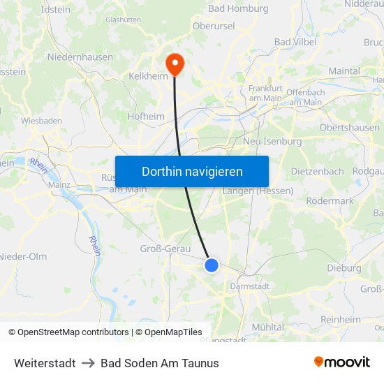 Weiterstadt to Bad Soden Am Taunus map