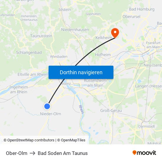 Ober-Olm to Bad Soden Am Taunus map