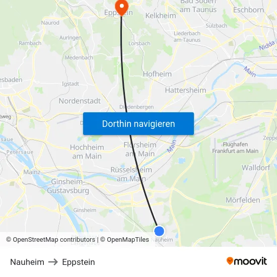 Nauheim to Eppstein map