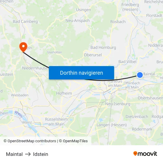 Maintal to Idstein map