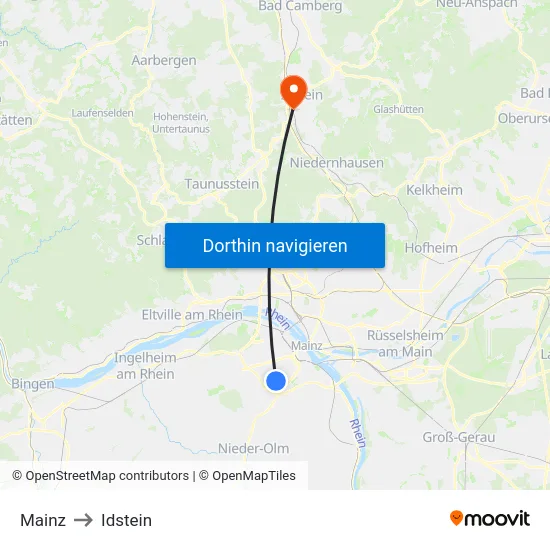 Mainz to Idstein map