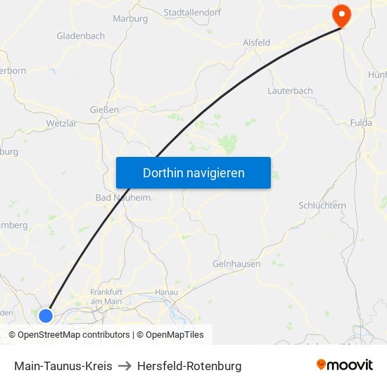 Main-Taunus-Kreis to Hersfeld-Rotenburg map