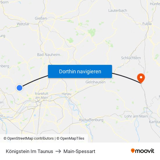 Königstein Im Taunus to Main-Spessart map