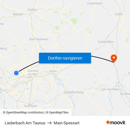 Liederbach Am Taunus to Main-Spessart map