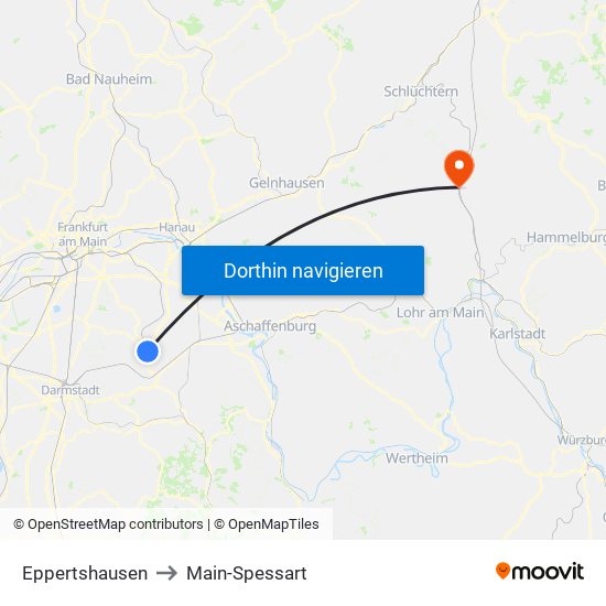 Eppertshausen to Main-Spessart map