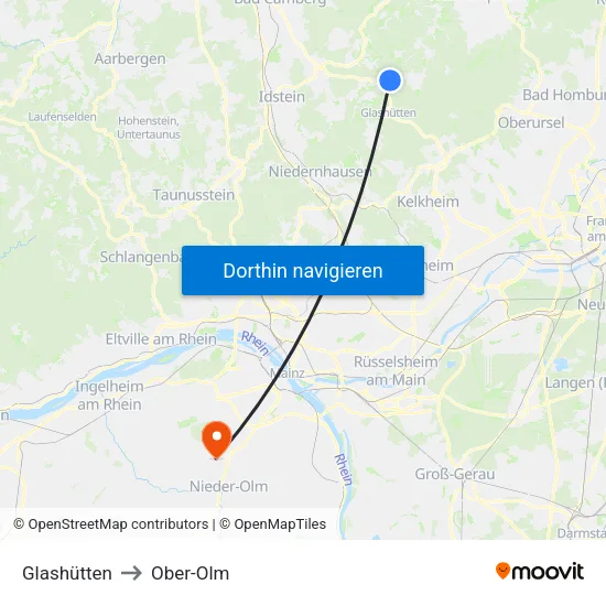 Glashütten to Ober-Olm map