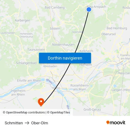 Schmitten to Ober-Olm map