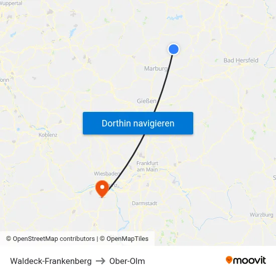 Waldeck-Frankenberg to Ober-Olm map