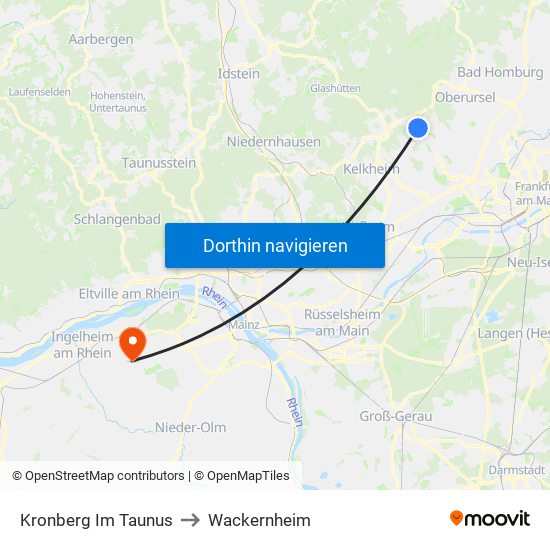 Kronberg Im Taunus to Wackernheim map