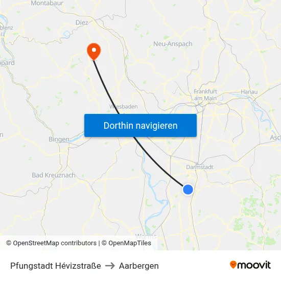 Pfungstadt Hévizstraße to Aarbergen map