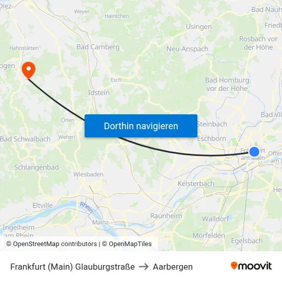 Frankfurt (Main) Glauburgstraße to Aarbergen map