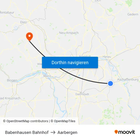 Babenhausen Bahnhof to Aarbergen map