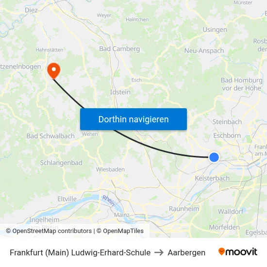 Frankfurt (Main) Ludwig-Erhard-Schule to Aarbergen map