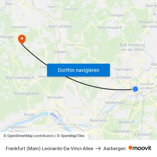 Frankfurt (Main) Leonardo-Da-Vinci-Allee to Aarbergen map