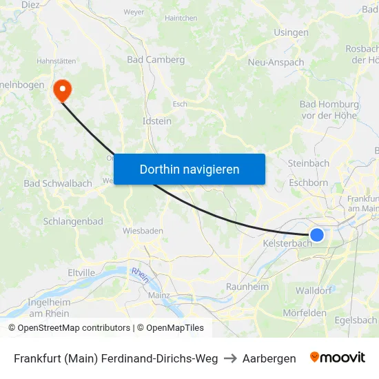 Frankfurt (Main) Ferdinand-Dirichs-Weg to Aarbergen map
