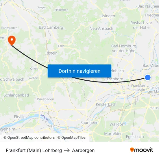 Frankfurt (Main) Lohrberg to Aarbergen map
