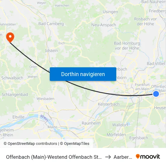 Offenbach (Main)-Westend Offenbach Stadtgrenze to Aarbergen map